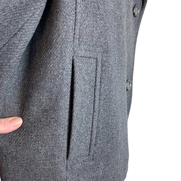 Talbots Wool Blend Pea Coat Gray Fully Lined Sz 18 - Picture 2 of 7